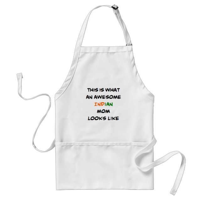 indian mom, awesome adult apron (Front)