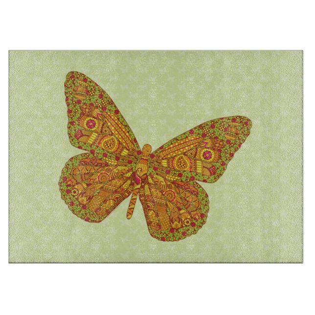 Indian Monarch Glass Cutting Board (Front)