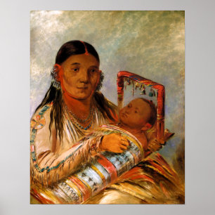 Indian Mother and Child by George Catlin-1836 Poster