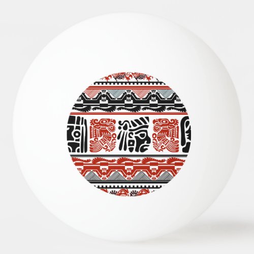 Indian motifs black red seamless pattern ping pong ball