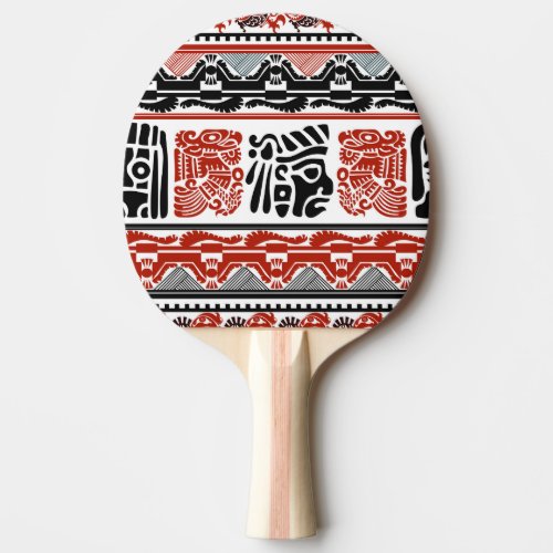 Indian motifs black red seamless pattern ping pong paddle