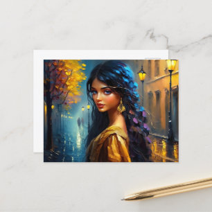 Indian Motives, Digital Modern, Colorfully Postcard