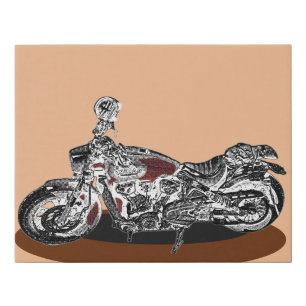 Indian MotorBike Faux Canvas Print