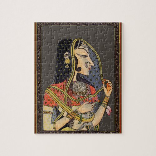 Indian Mughal Woman Vintage Style Jigsaw Puzzle