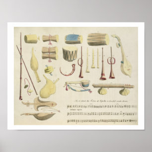 Indian Musical Instruments, plate 23 from 'Orienta Poster