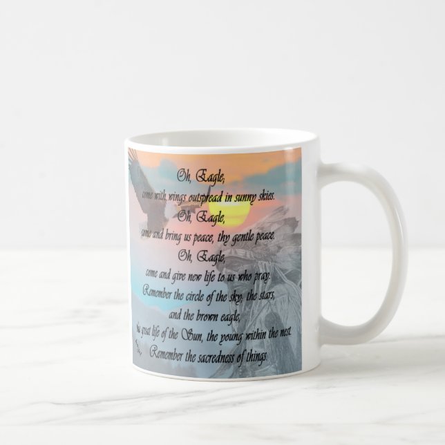 Indian, Native American Eagle Prayer Mug. Coffee Mug (Right)