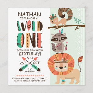 Indian Native American Pow Wow Birthday Invitation