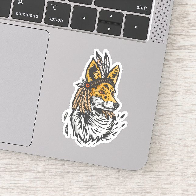 Indian Native Fox  Sticker (Detail)
