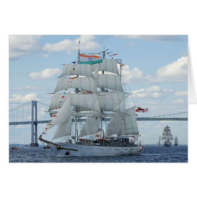 Indian Navy sail training ship Tarangini  Cards (Front Horizontal)