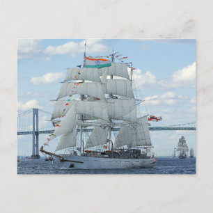 Indian Navy sail training ship Tarangini Postcard