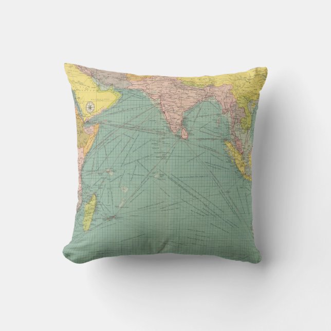 Indian Ocean 3 Throw Pillow (Front)
