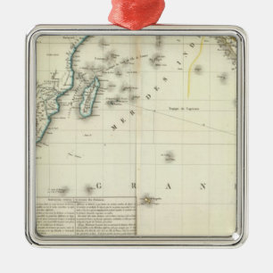 Indian Ocean Atlas Map Metal Ornament