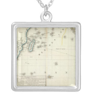 Indian Ocean Atlas Map Silver Plated Necklace