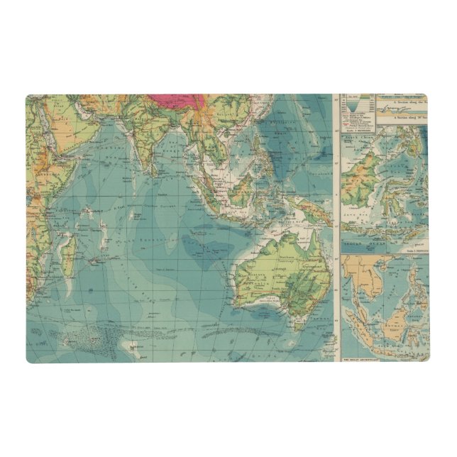 Indian Ocean cables, wireless stations Placemat (Front)