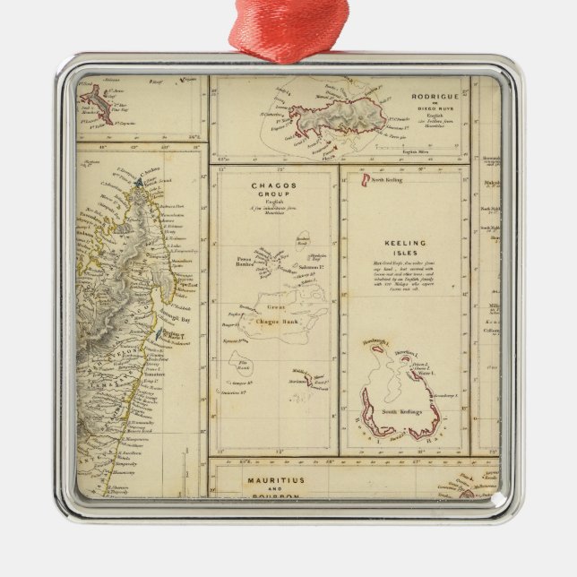 Indian Ocean Islands Metal Ornament (Front)