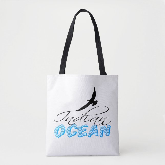 Indian Ocean White Customizable Tote Bag (Front)