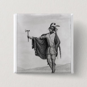 Indian of the Nation of Kaskaskia Button