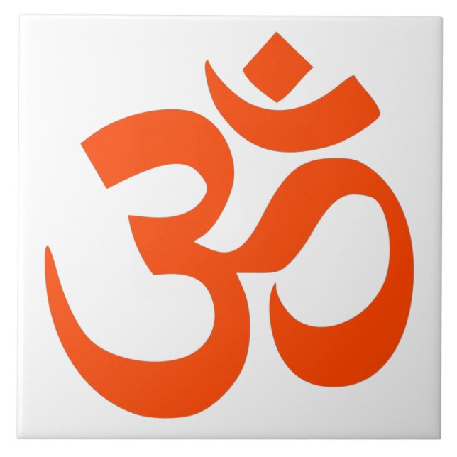 Indian Om Symbol Ceramic Tile (Front)