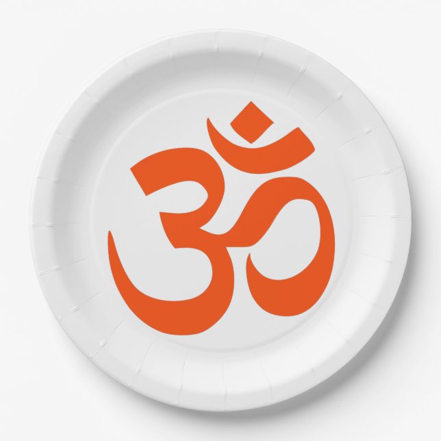 Indian Om Symbol Paper Plates (Front)