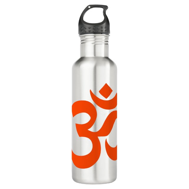 Indian Om Symbol Stainless Steel Water Bottle (Front)