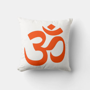 Indian Om Symbol Throw Pillow