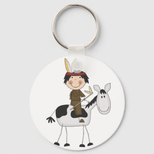 Indian on Horse Tshirts and Gifts Keychain