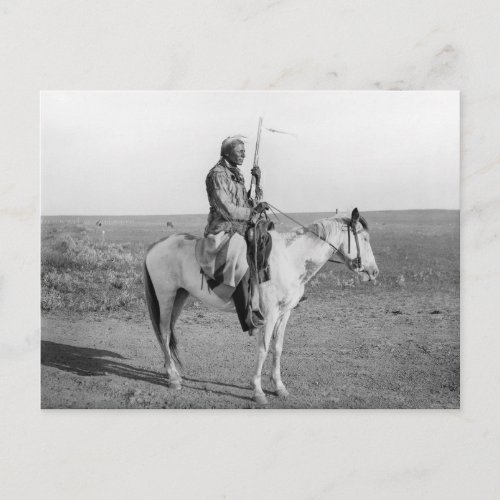 Indian on Horseback 1907 Postcard