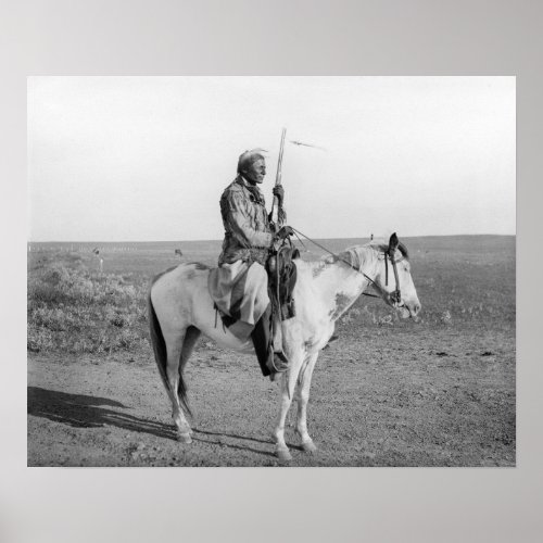 Indian on Horseback 1907 Vintage Photo Poster