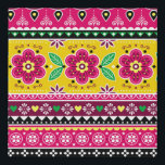 Indian or Pakistani truck art inspired seamless fo Faux Canvas Print<br><div class="desc">Indian or Pakistani truck art inspired seamless folk art pattern,  Indian Jingle trucks design,  traditional ornament with flowers,  leaves and abstract shapes.
indian, pakistani, decor, abstract, pakistan, pattern, graphic design, artistic, asia, asian, brown, car, color, colorful, craft, creative, culture, decor, decoration, decorative, vintage, illustration, retro, </div>