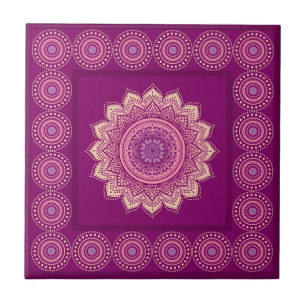 Indian ornament ceramic tile