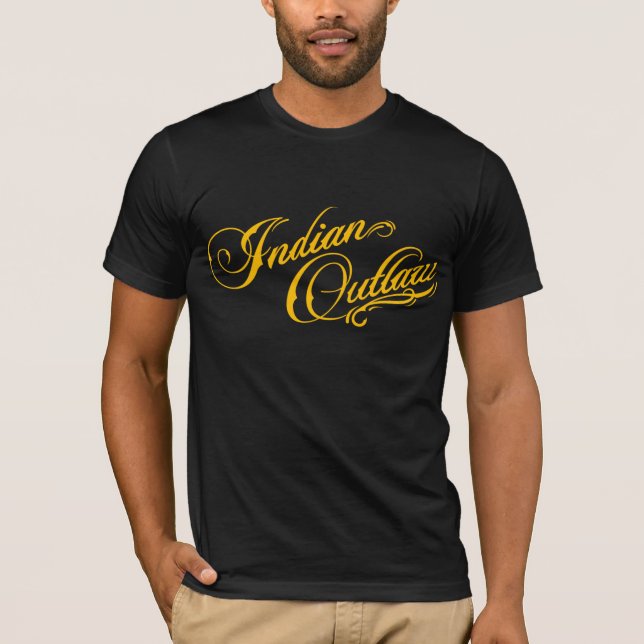 ‘INDIAN OUTLAW LOGO TEXT SHIRT’ T-Shirt (Front)