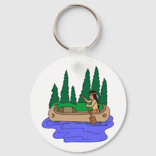 Indian Paddles Canoe Keychain
