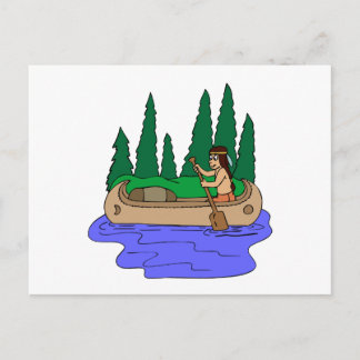 Indian Paddles Canoe Postcard