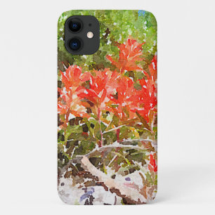 Indian Paint Brush WildFlower Watercolor iPhone 11 Case