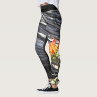 Indian Paintbrush Floral with Personalized Name Leggings