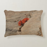 Indian Paintbrush in Rocks at Zion Accent Pillow
