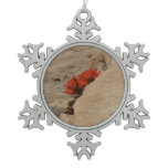 Indian Paintbrush in Rocks at Zion Snowflake Pewter Christmas Ornament