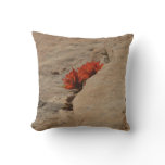 Indian Paintbrush in Rocks at Zion Throw Pillow
