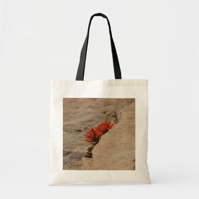 Indian Paintbrush in Rocks at Zion Tote Bag (Front)
