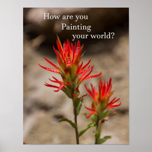 Indian Paintbrush Inspirational Poster