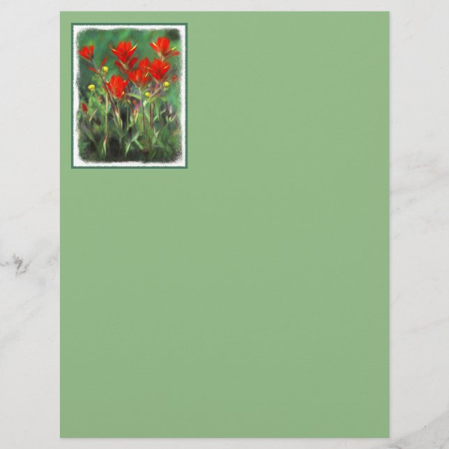 Indian Paintbrush Painting - Original Flower Art (Front)