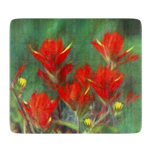Indian Paintbrush Painting - Original Flower Art Cutting Board (Front)