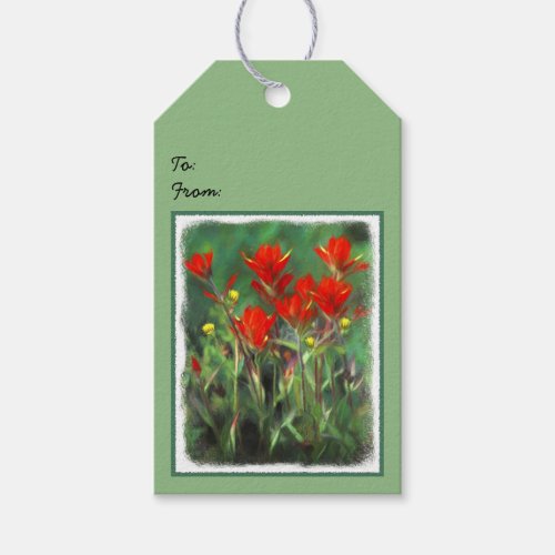 Indian Paintbrush Painting _ Original Flower Art Gift Tags