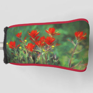 Indian Paintbrush Painting - Original Flower Art Golf Head Cover