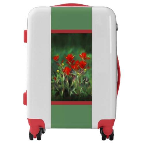 Indian Paintbrush Painting _ Original Flower Art Luggage