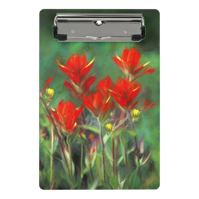 Indian Paintbrush Painting - Original Flower Art Mini Clipboard (Front)