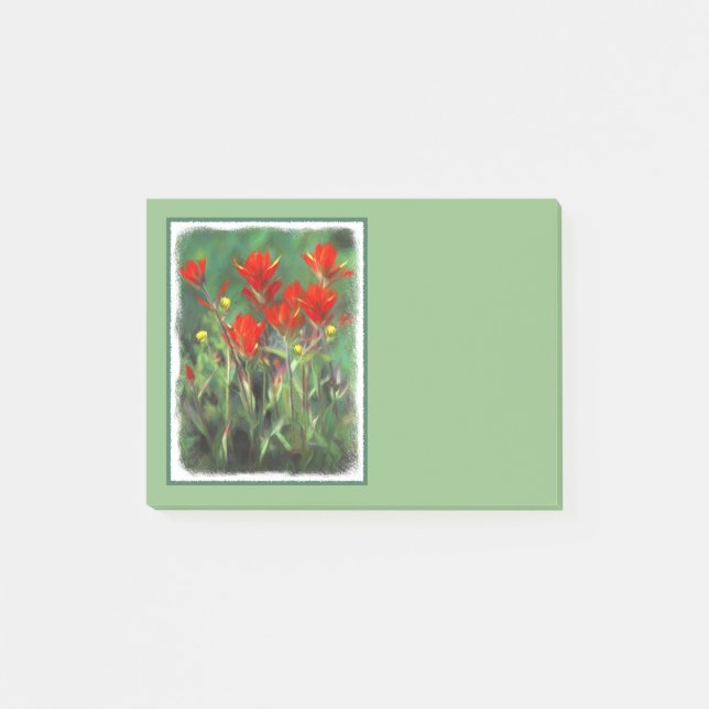 Indian Paintbrush Painting - Original Flower Art Post-it Notes (Front)