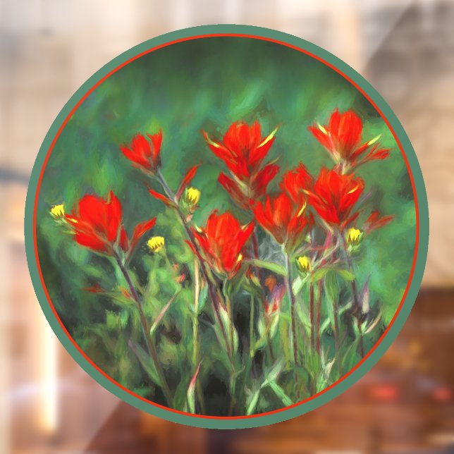 Indian Paintbrush Painting - Original Flower Art Window Cling (Sheet 2)