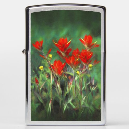 Indian Paintbrush Painting _ Original Flower Art Zippo Lighter