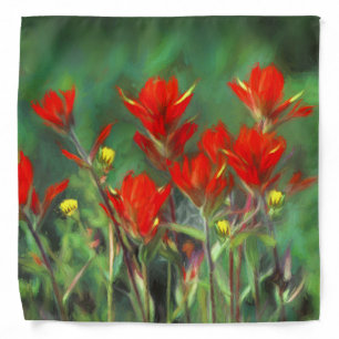 Indian Paintbrush Painting Original Wildflower Art Bandana